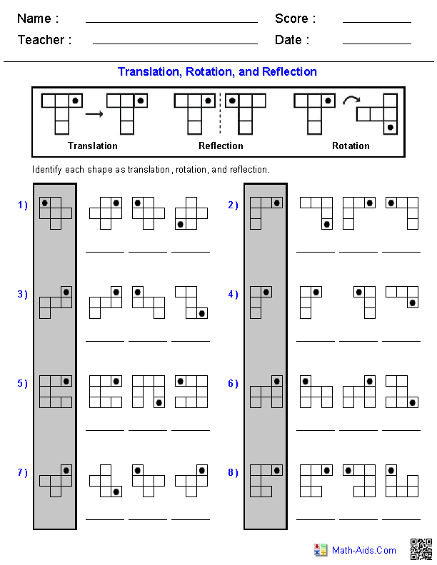 Translation Worksheet Slide Answer Key