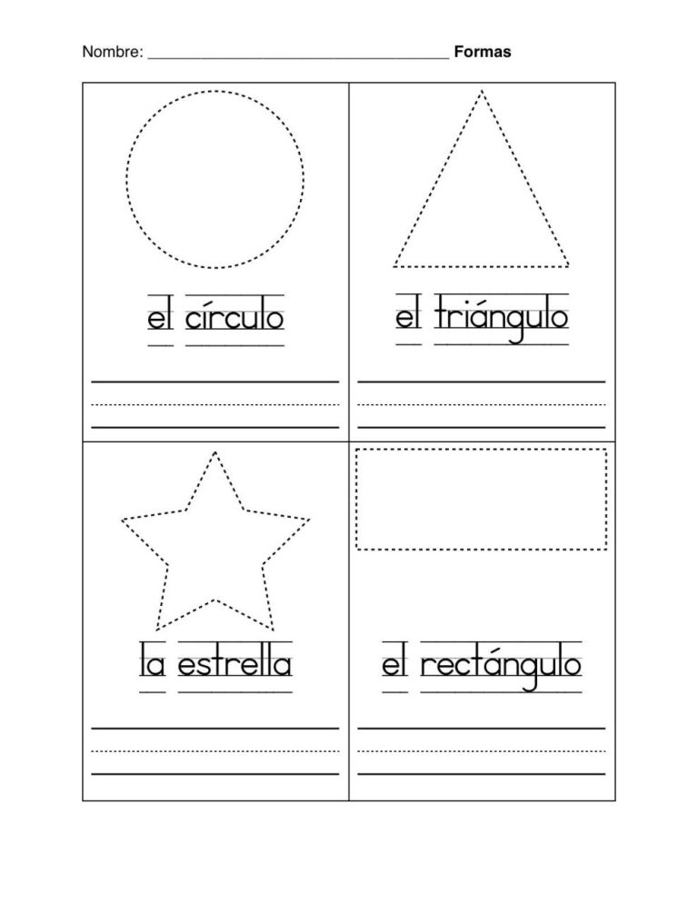 Spanish Worksheets For Kids Printable