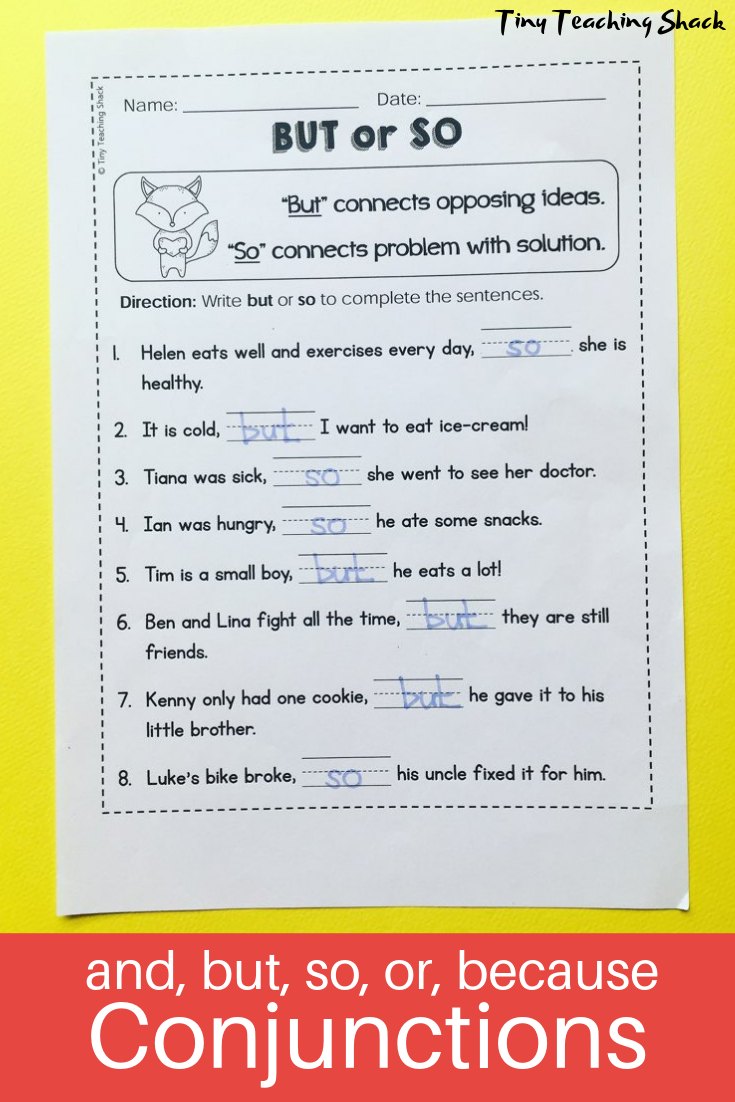 Conjunction Worksheets For Grade 6 With Answers Pdf