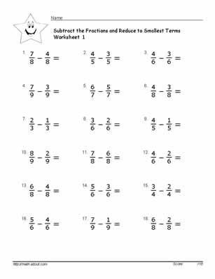 Adding And Subtracting Fractions With Like Denominators Worksheets Pdf Kuta