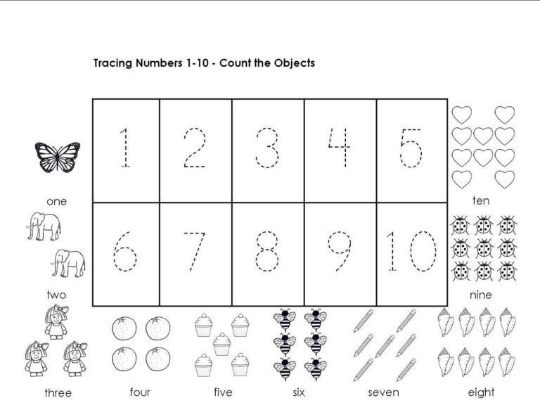 Preschool Number Worksheets 1-10 Printable