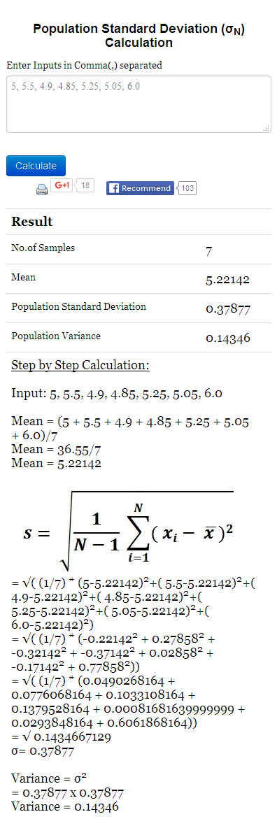 Standard Deviation Worksheet Answers