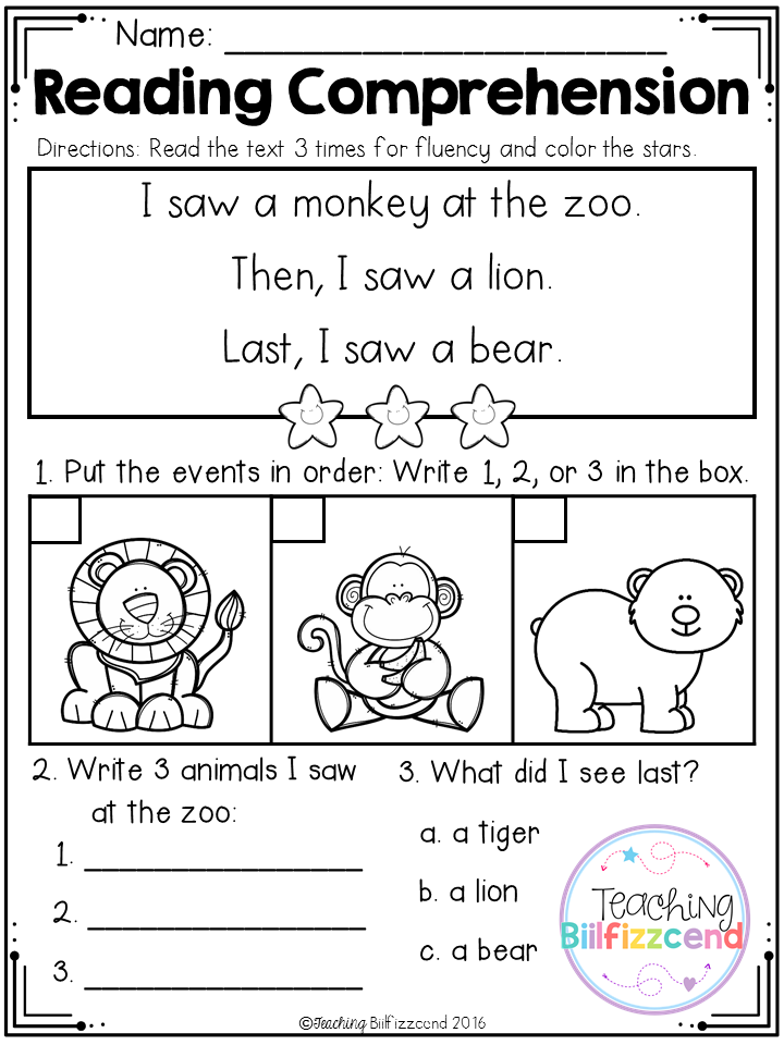 Kindergarten Worksheets Reading Free