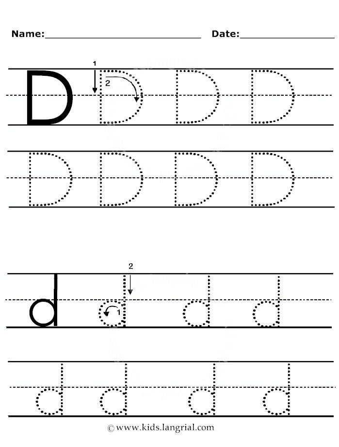 Letter D Tracing Worksheets Free