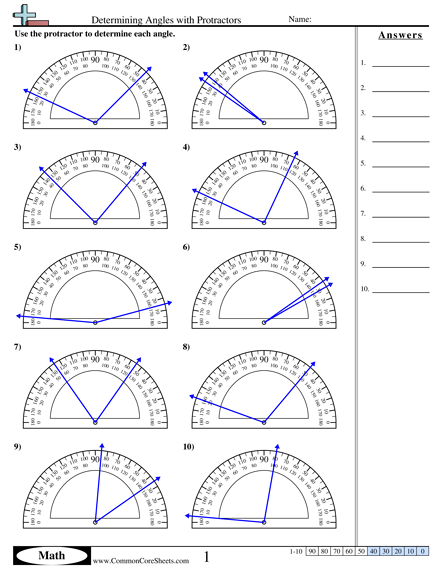 Measuring Angles With A Protractor Worksheet