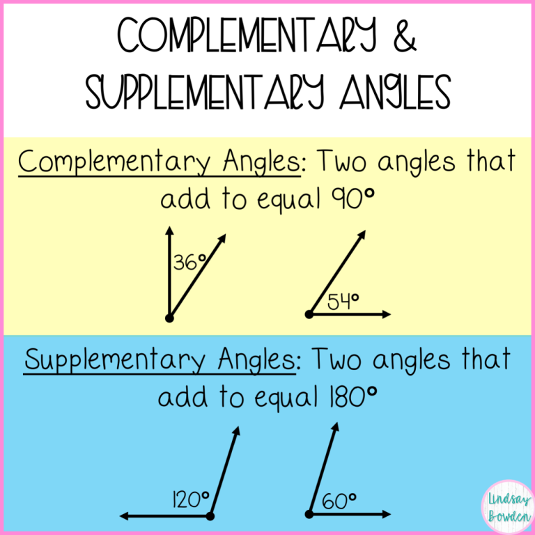 Complementary And Supplementary Angles Worksheet