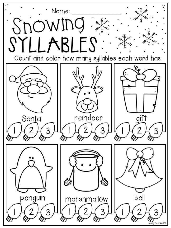 Syllables Worksheet First Grade