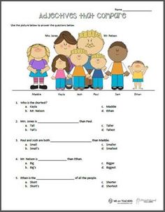 Comparative Adjectives Worksheet For Kids