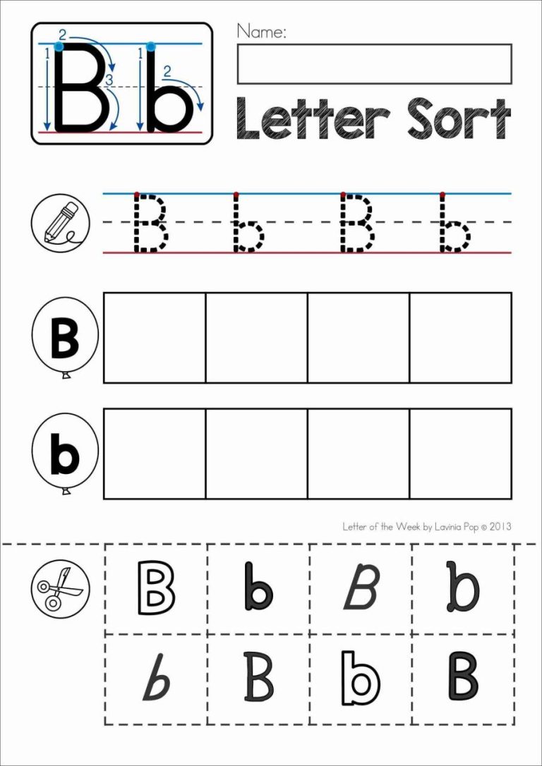 Letter B Worksheets Preschool Free