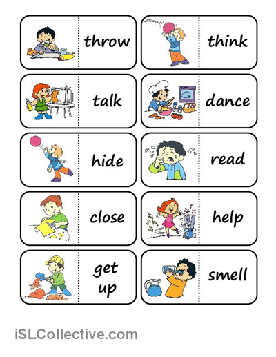 Action Words Worksheet For Kindergarten