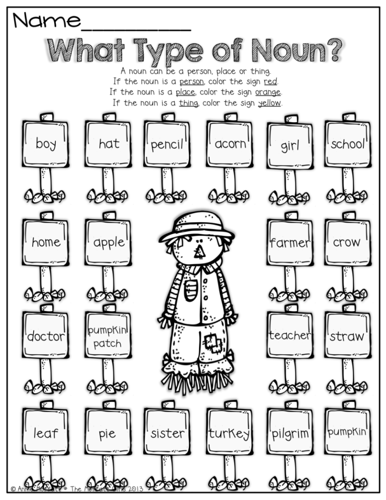 Proper Nouns Worksheet For Kindergarten