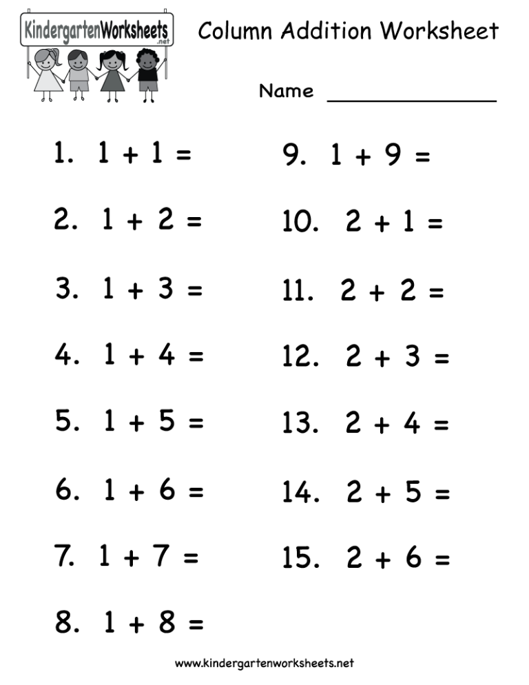 Printable Worksheets For Kindergarten Math