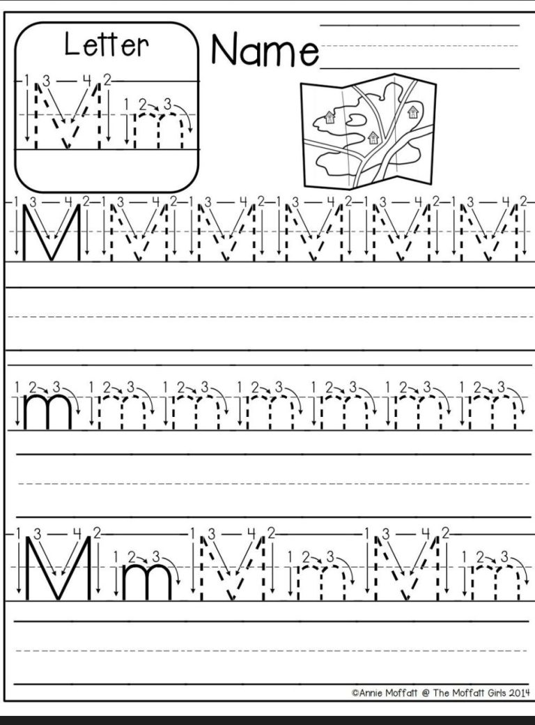 Letter M Tracing Worksheets For Preschool