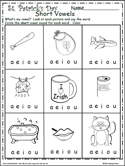 Vowels Worksheets For Kindergarten