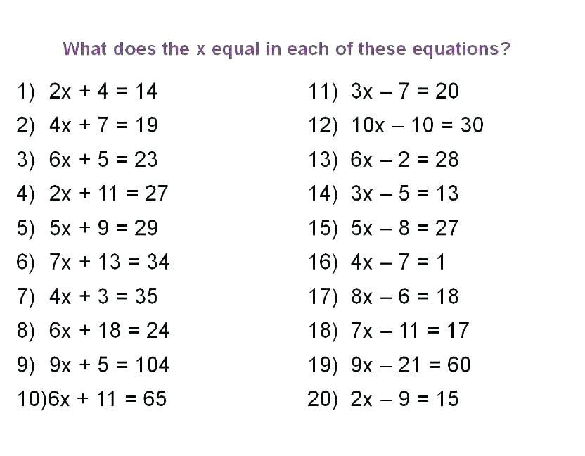 Simple Equations Worksheet For Class 7 Ncert