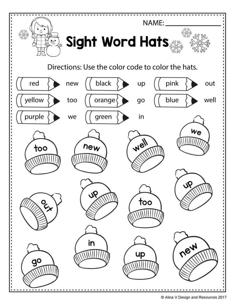 Winter Worksheets For Toddlers