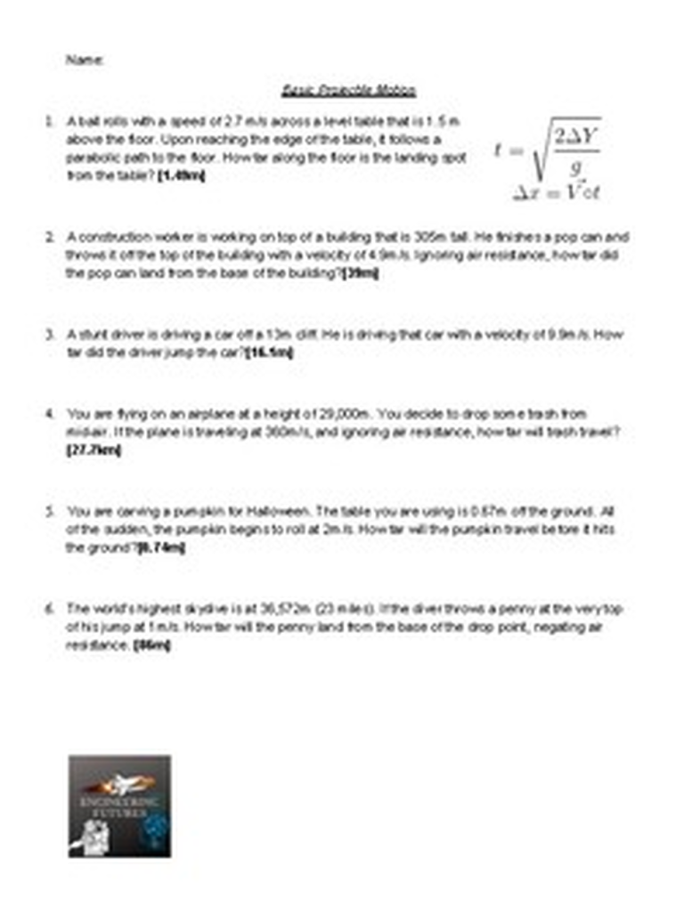 Circular Motion Worksheet Answer Key