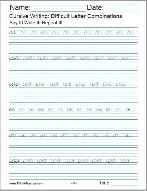 Printable Cursive Writing Worksheets Pdf Free