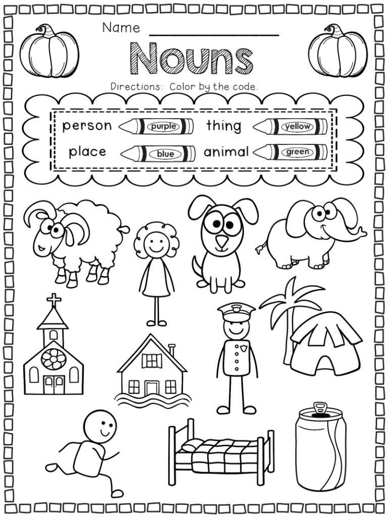 Noun Worksheets For Grade 1 With Pictures