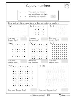 Square Numbers Worksheet Year 5