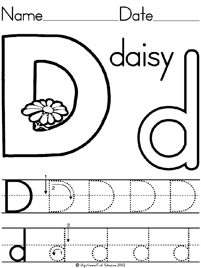 Identifying Letter D Worksheets For Preschool