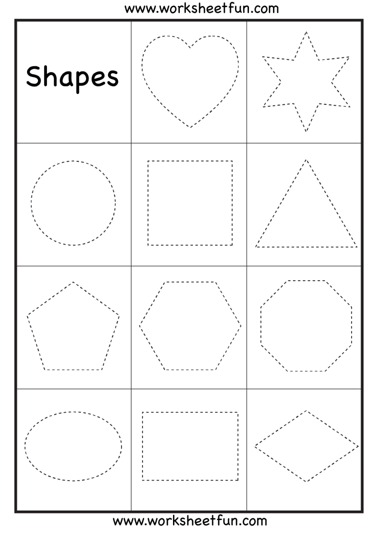 Tracing Worksheets For Preschool Shapes