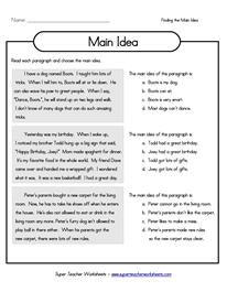 Main Idea And Supporting Details Worksheets Pdf