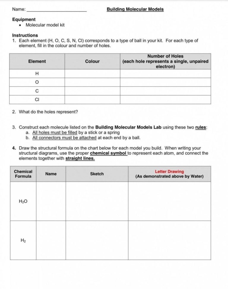 Chemical Bonding Webquest Worksheet Answer Key