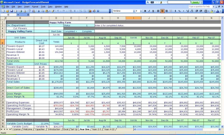 Worksheet Excel File