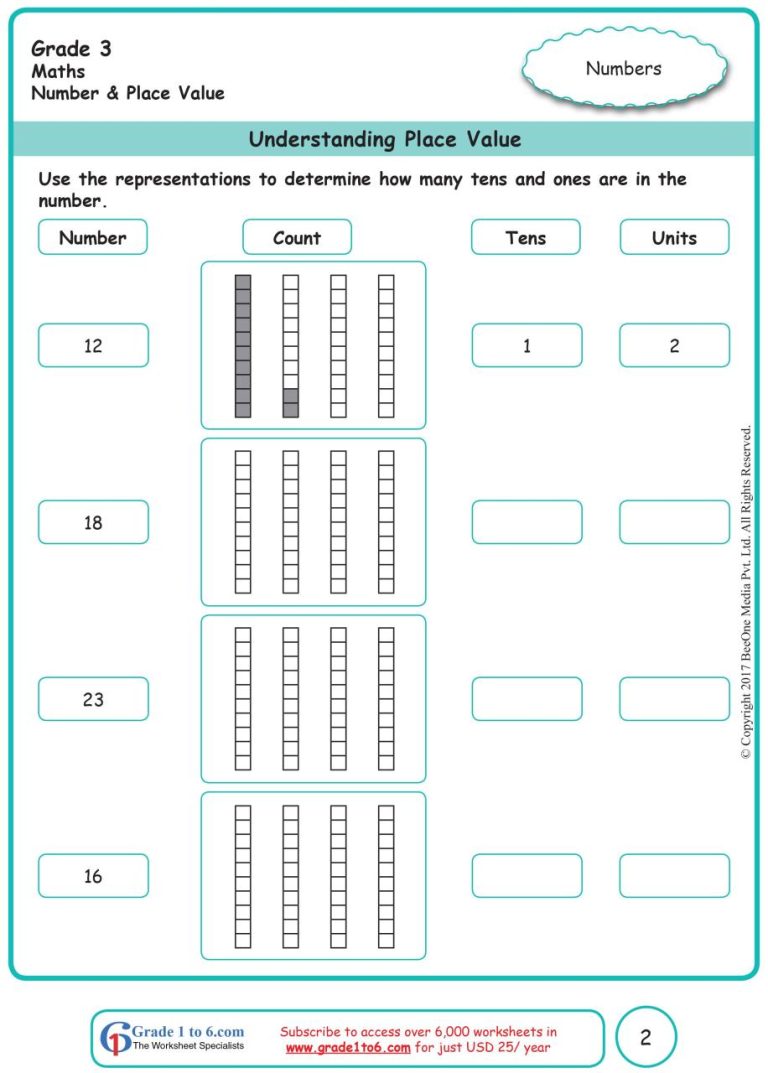 Identify Place Value Worksheets 3rd Grade