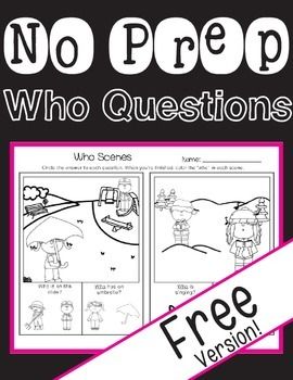 Printable Wh Questions Speech Therapy Worksheets