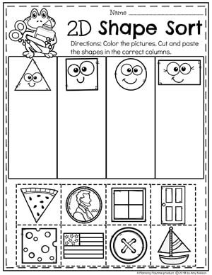 Sorting Shapes Worksheets Preschool