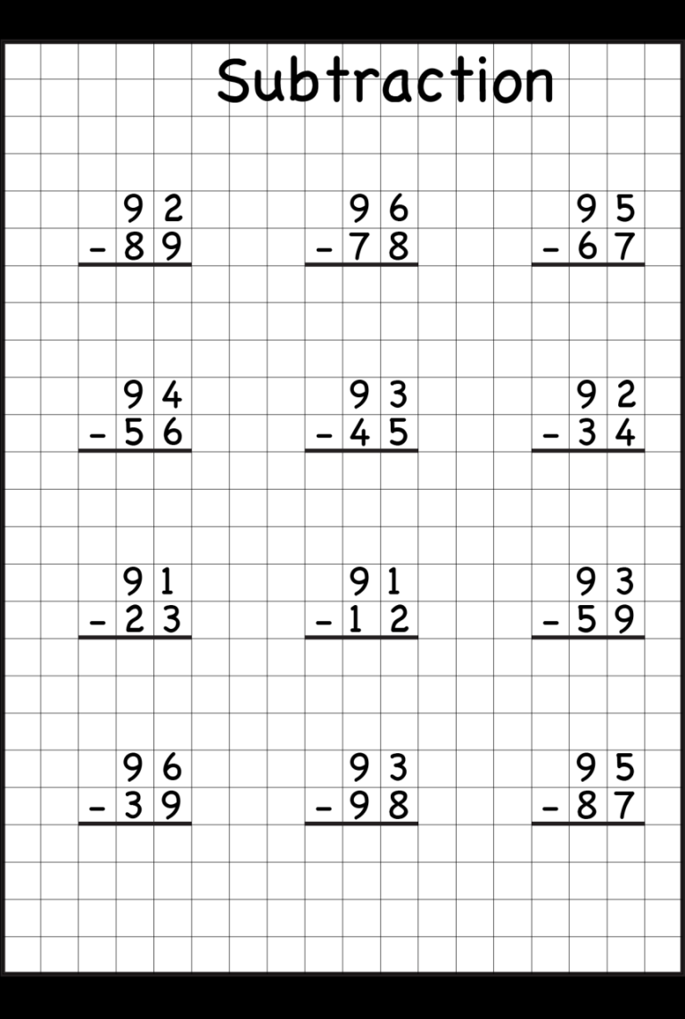 Free Addition And Subtraction With Regrouping Worksheets