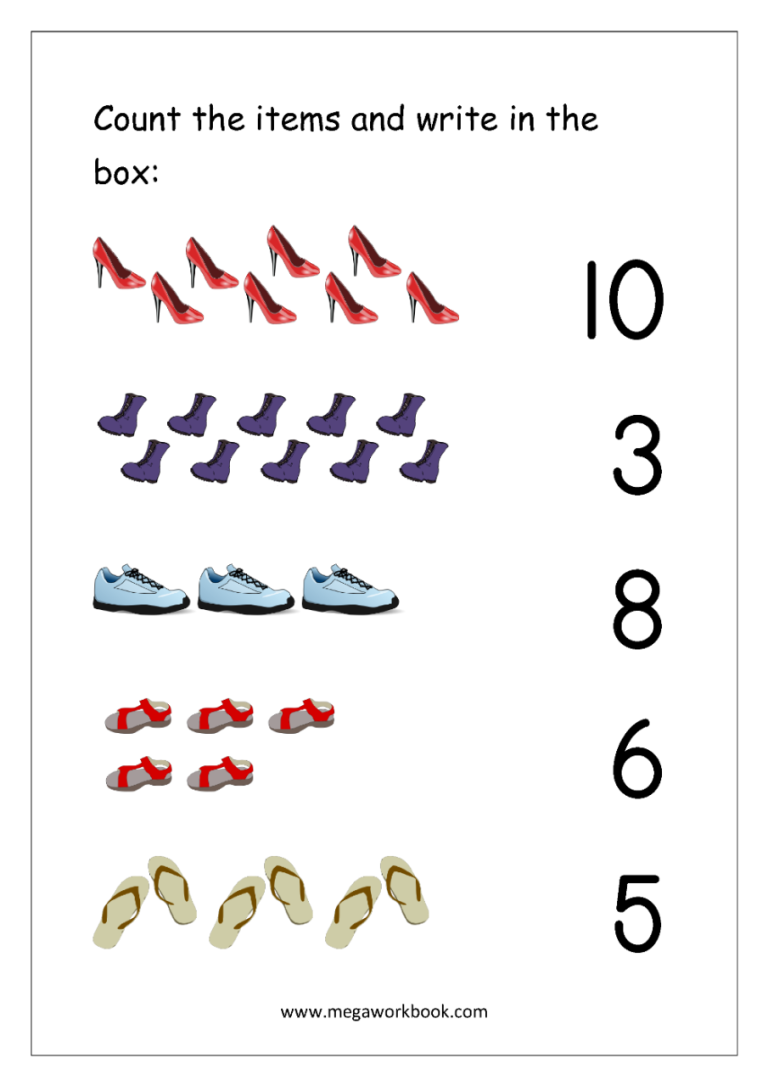 Printables Counting Worksheets 1 10