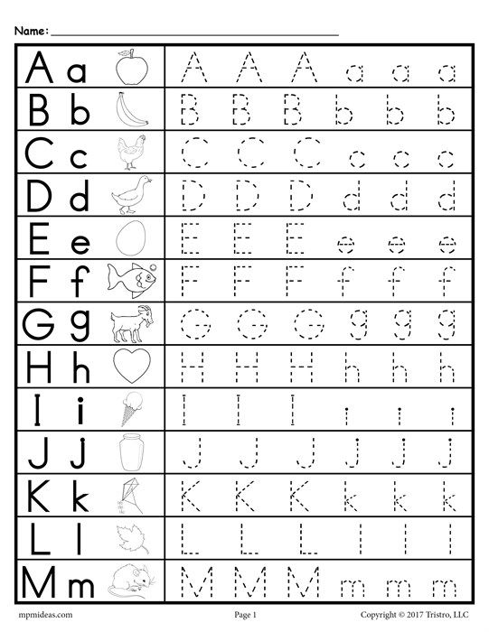 Free Traceable Letters For Preschoolers