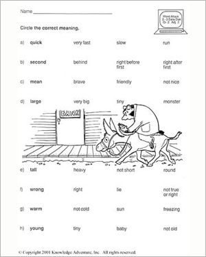 Year 2 English Worksheets Free Download