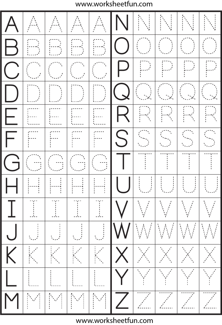 Alphabet Tracing Worksheets Printable Pdf