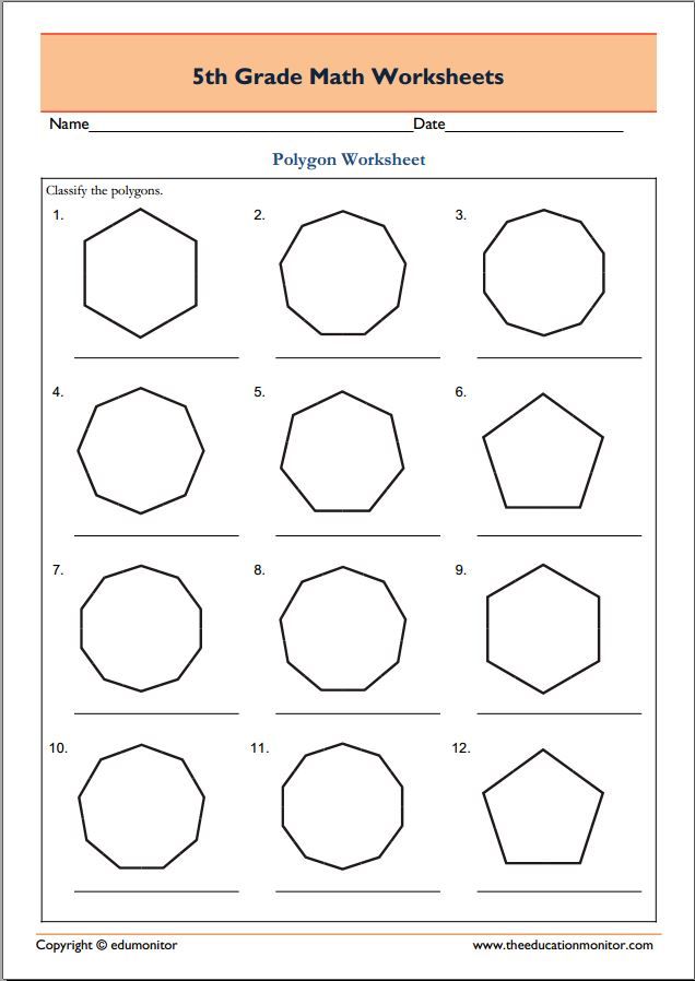 Polygons Worksheets For Kindergarten