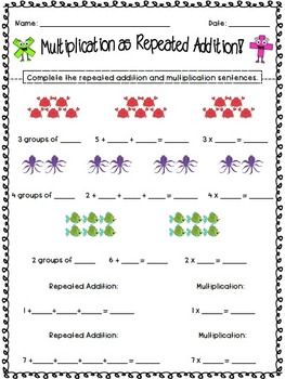 Repeated Addition Worksheets With Pictures