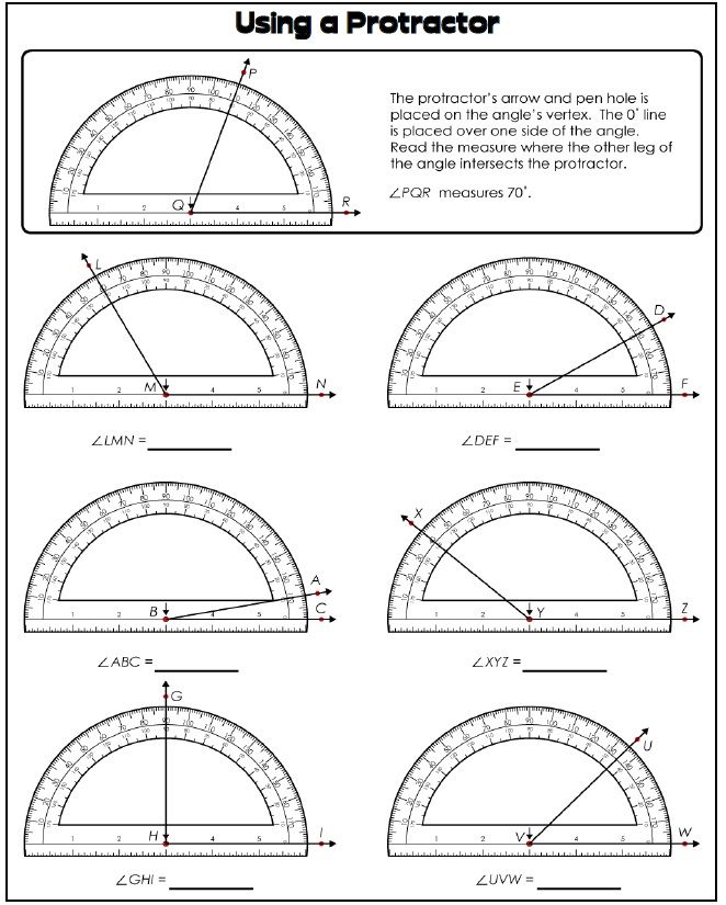 Measuring Angles With A Protractor Worksheet Free