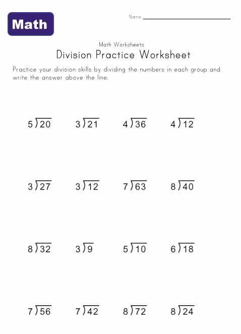 Simple Division Worksheets Printable