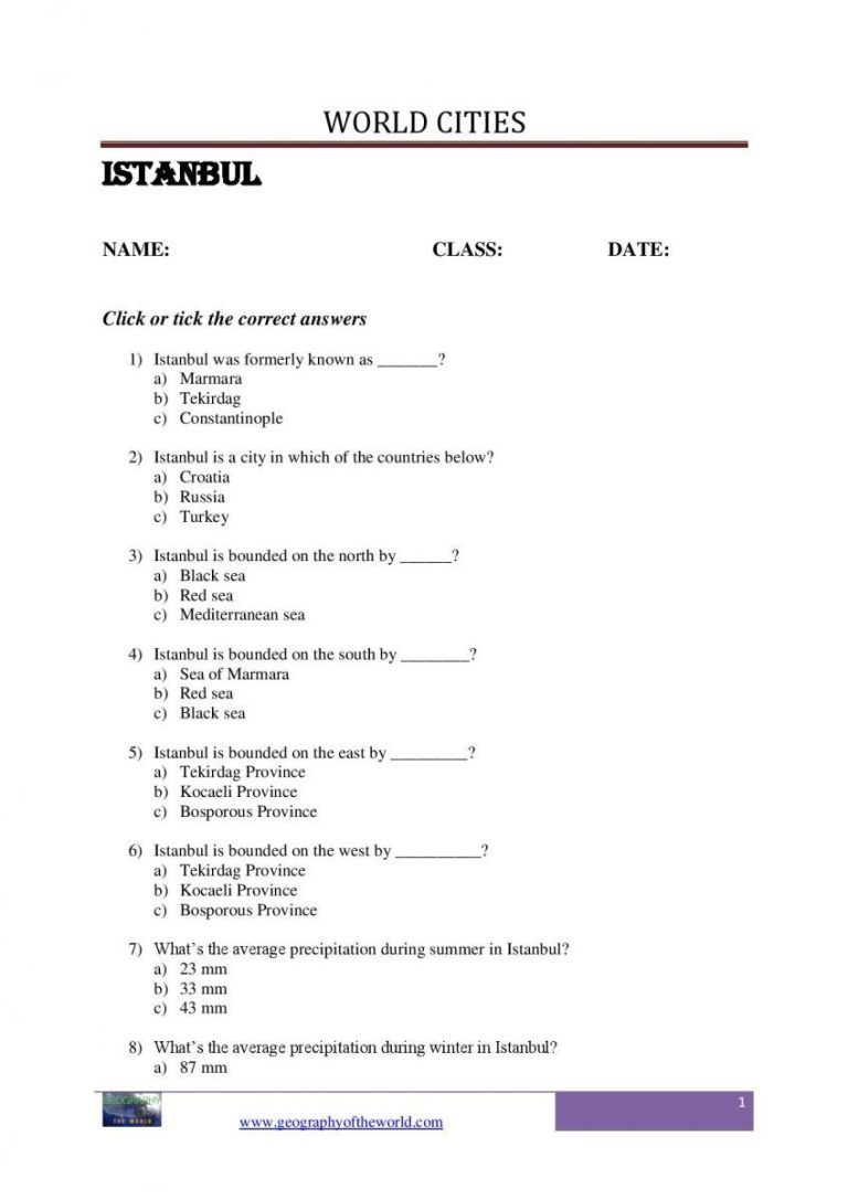 5 Themes Of Geography Worksheet Part 1