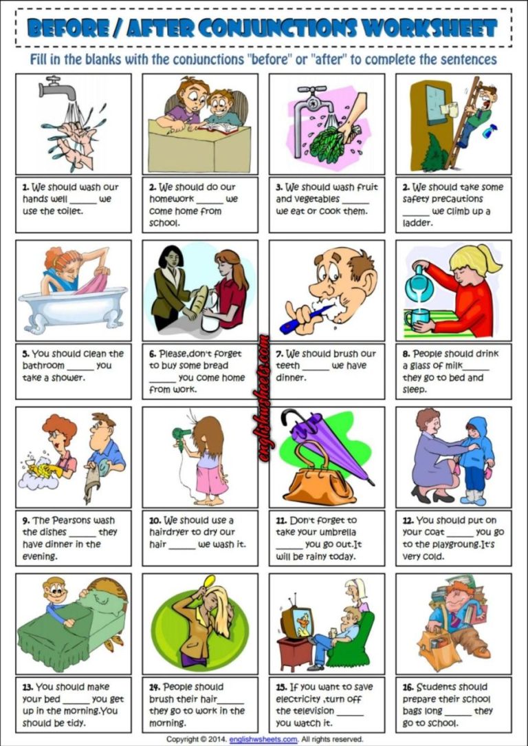 Conjunctions Esl Worksheets Pdf