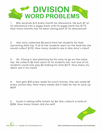 Division Word Problems Grade 3 Pdf