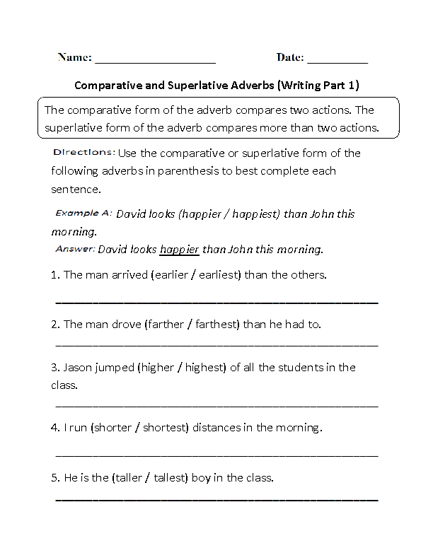 5th Grade Adverbs Worksheets Pdf With Answers