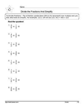 Fractions Worksheets Grade 7