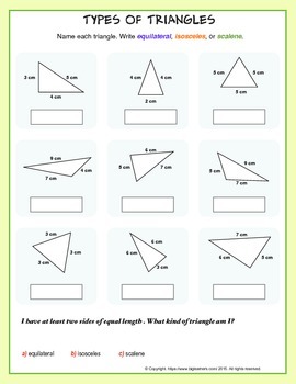 Isosceles And Equilateral Triangles Worksheet