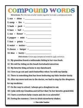 Compound Words Worksheet Grade 3