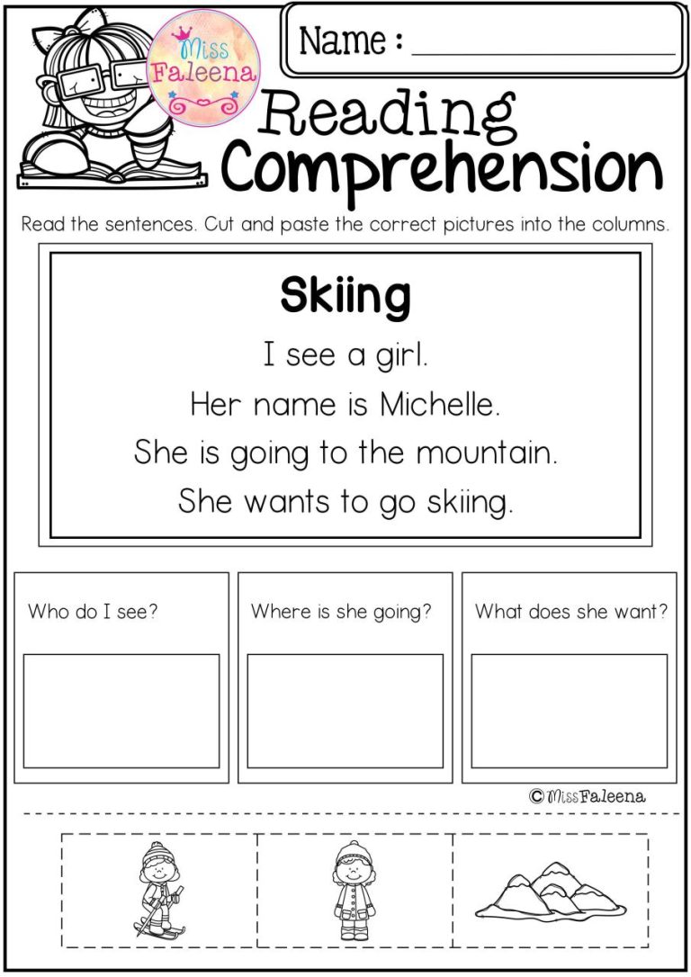 Free Reading Comprehension Worksheets