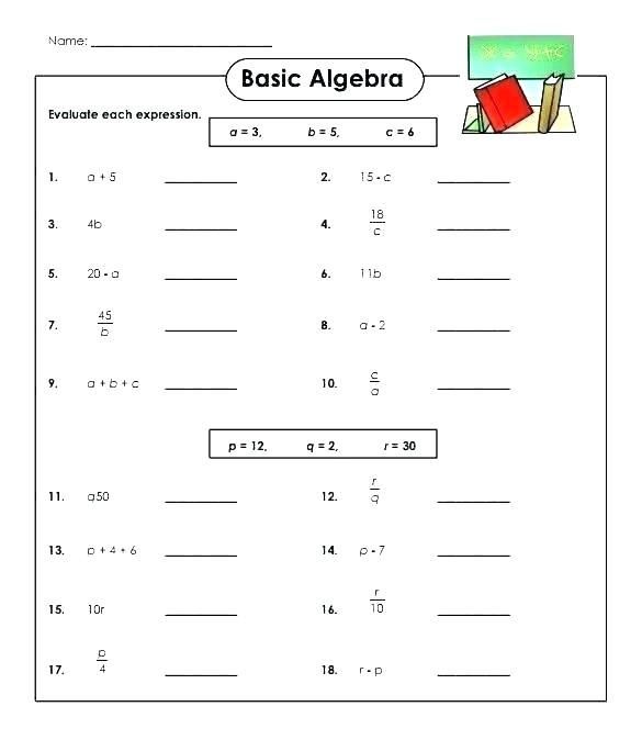 Algebra Worksheets Pdf